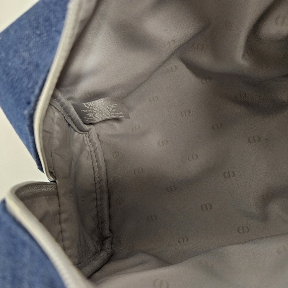 Dior Denim Mini Clutch Travel Bag in Blue Denim and Silver NWT - Picture 9 of 11